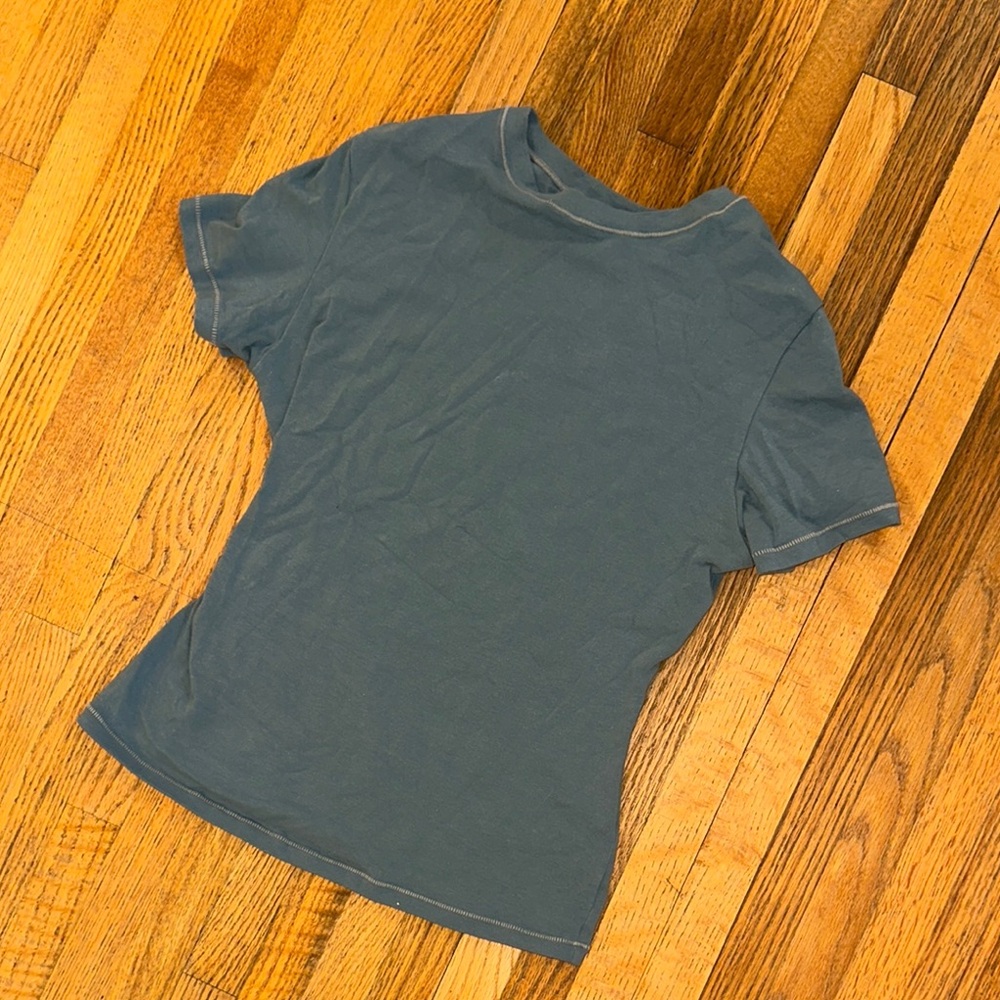 SKIMS Blue Fitted Short Sleeve Top